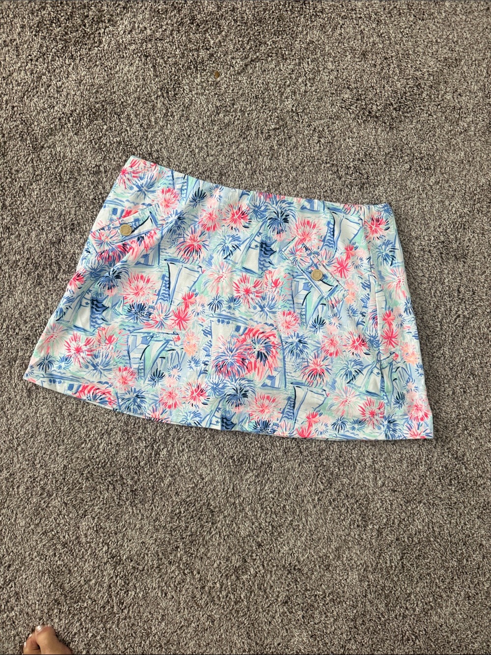 Lilly Pulitzer Tropical Floral Skort in Light Blue and Pink